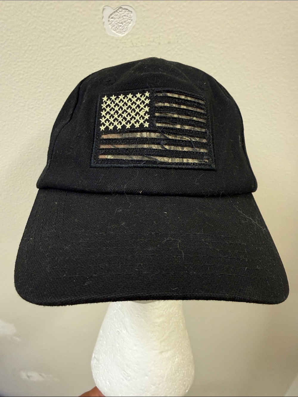Buffalo Outdoors Black Tactical American Flag Camo Patch Baseball Cap Hat